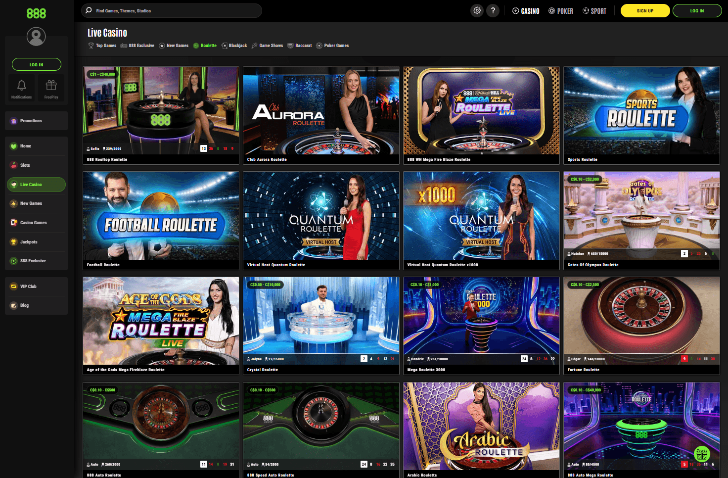 888 Casino Live Dealer Roulette