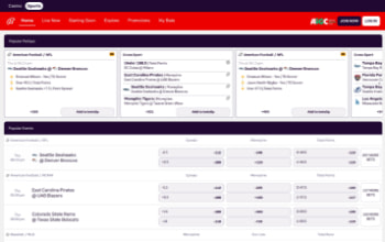 Bally Bet Sports Home Page