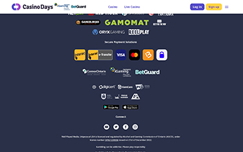 Casino Days Payment Methods
