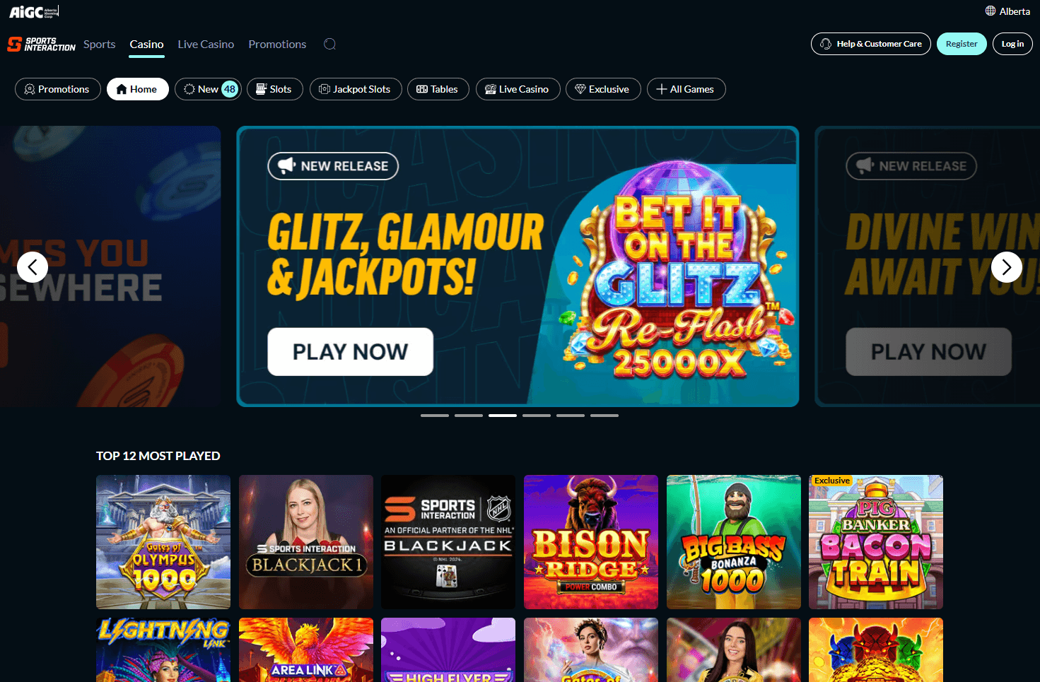 Sports Interaction Home Page