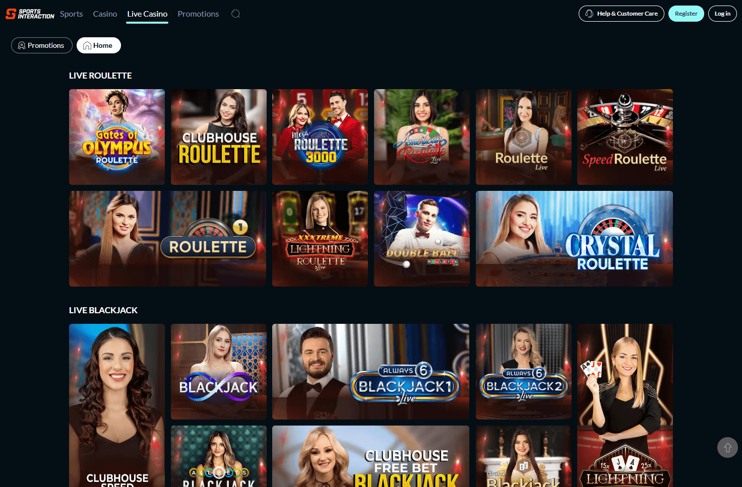 Sports Interaction Live Dealer Roulette