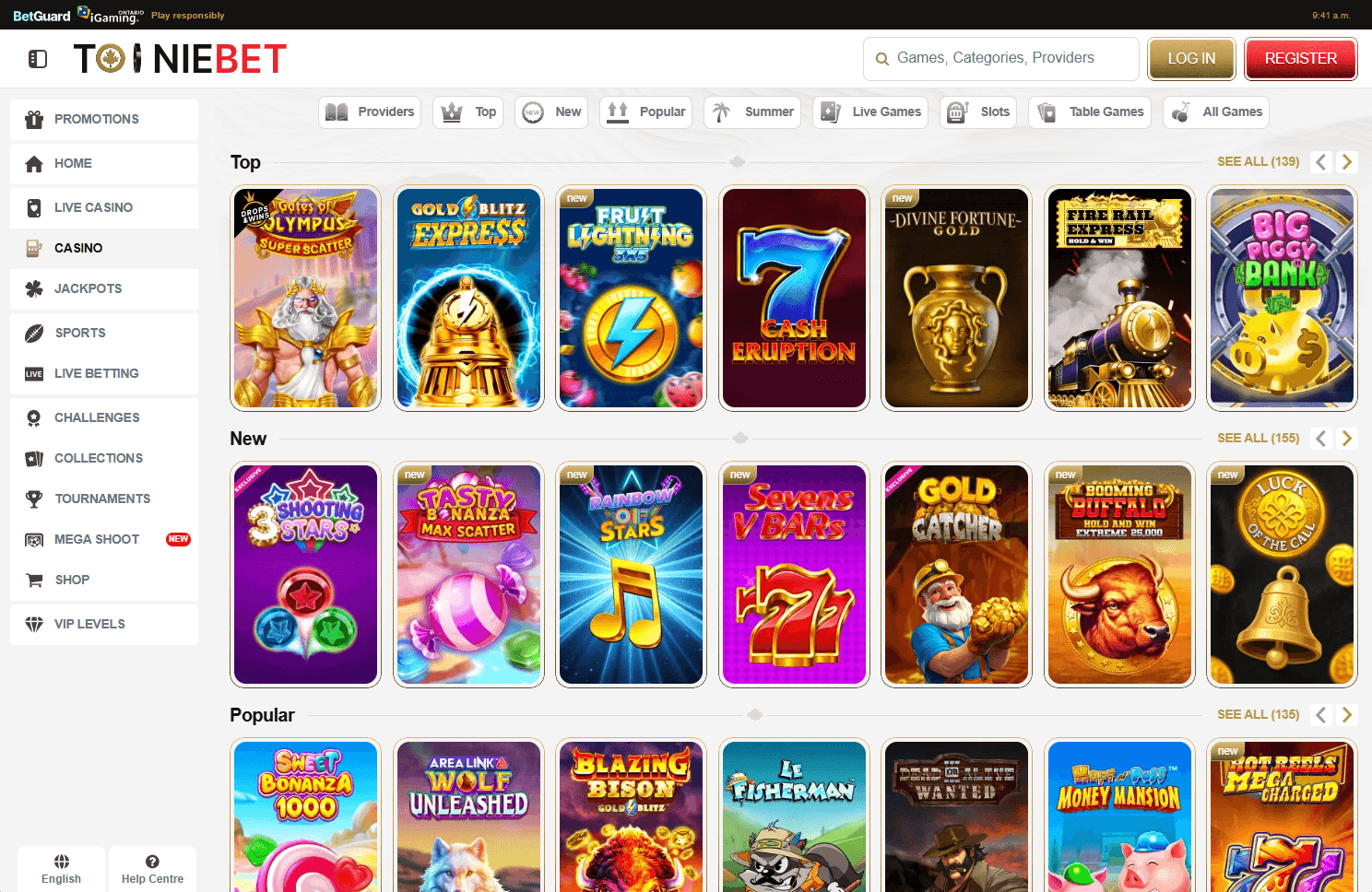 Tooniebet Home Page