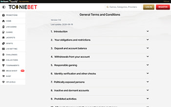 Tooniebet Responsible Gaming