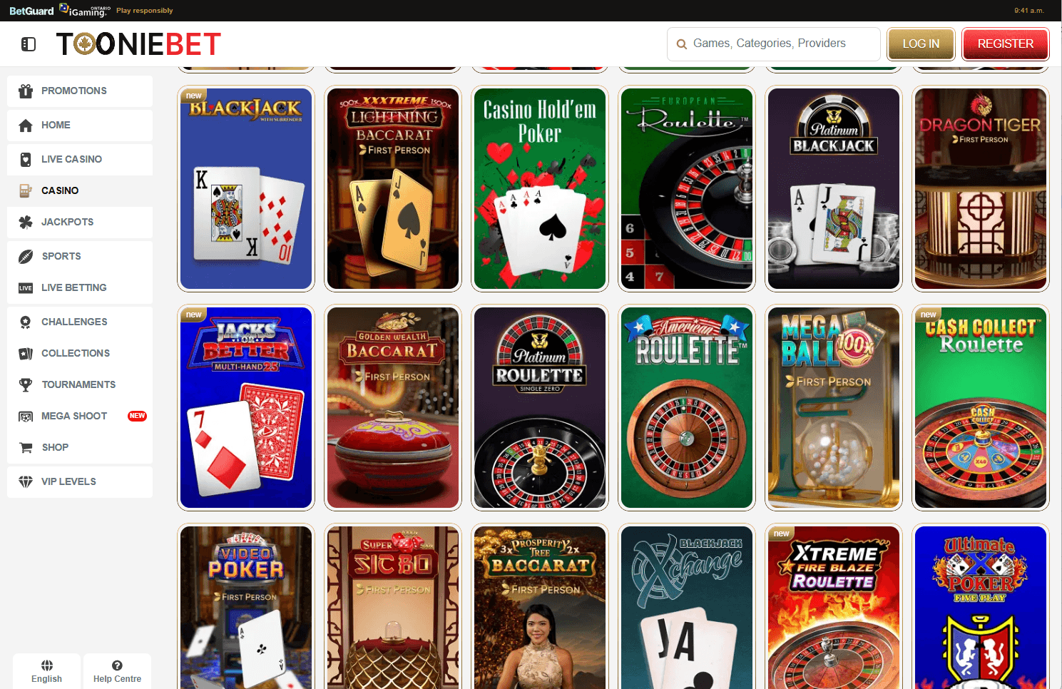 Tooniebet Roulette Games