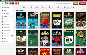 Tooniebet Table Games